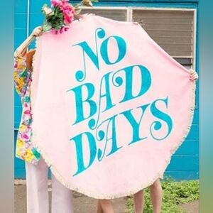 ban.do Pink and Blue Giant Circle Towel - No Bad Days